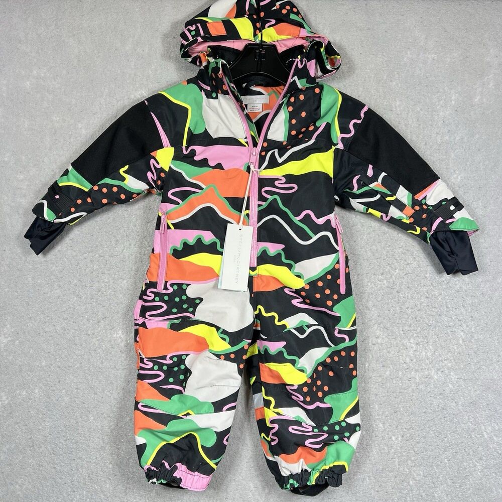Stella McCartney Kids Multicolor Puffer Snowsuit 18 Months Hooded Zip NEW!